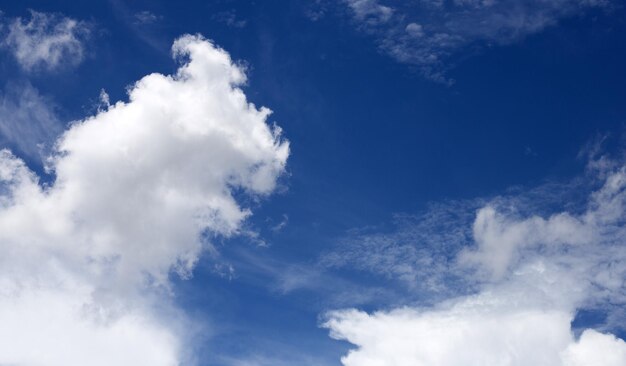 Un ciel bleu avec des nuages blancs