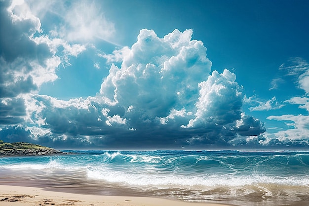 Ciel bleu avec des nuages ​​blancs