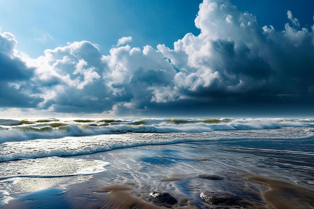 Ciel bleu avec des nuages ​​blancs