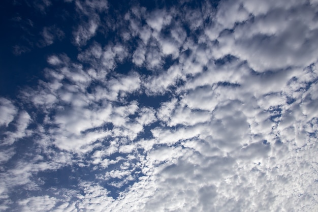 Ciel bleu avec des nuages ​​blancs.