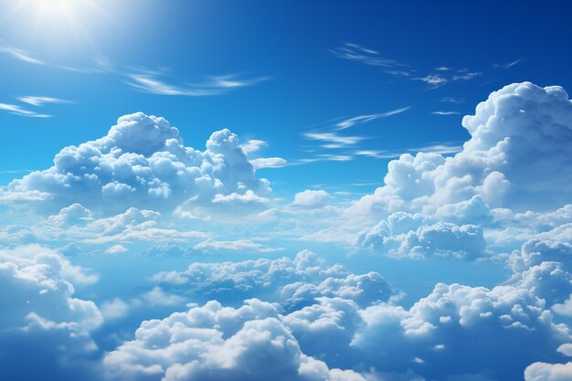 Photo un ciel bleu avec des nuages blancs