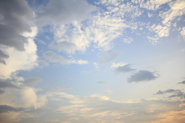 Ciel bleu et nuages du matin