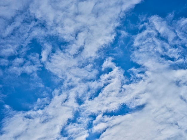 Ciel bleu et nuages duveteux