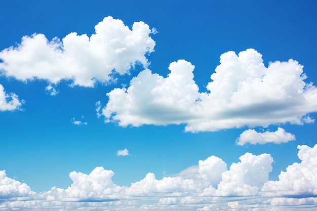 Ciel bleu et nuages gonflés