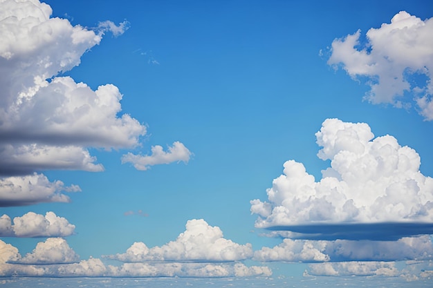 Ciel bleu et nuages gonflés