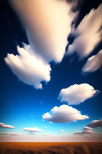 Photo un ciel bleu avec des nuages et un nuage blanc dans le ciel.