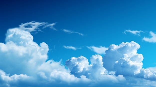 Un ciel bleu avec des nuages et un oiseau