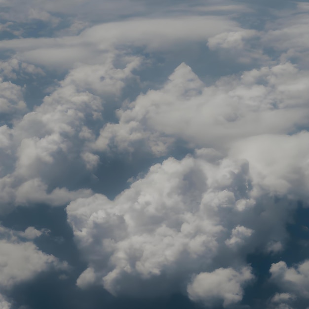 Ciel bleu avec des nuages en vue plane_ai_generated