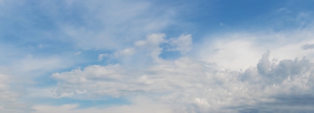 Ciel bleu avec de petits cumulus lors d'une journée ensoleillée