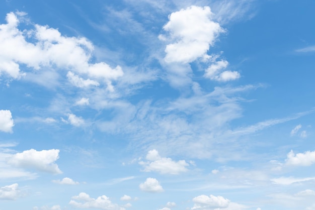 Ciel clair le matin, ciel bleu avec des nuages, concept d'image d'arrière-plan