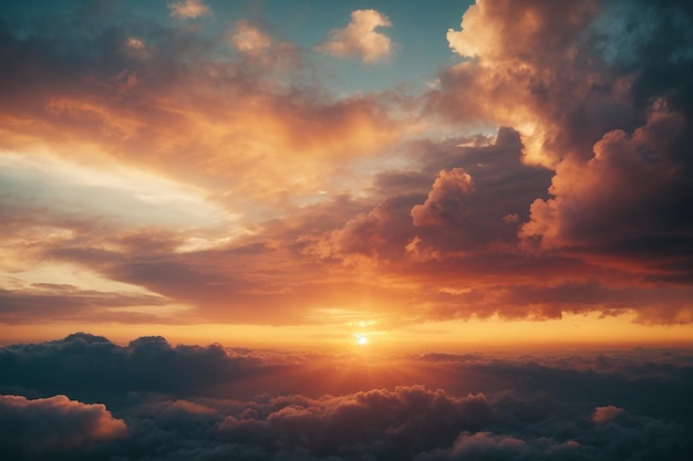 Ciel coucher de soleil avec fond de nuages Ciel lever de soleil avec fond de nuages