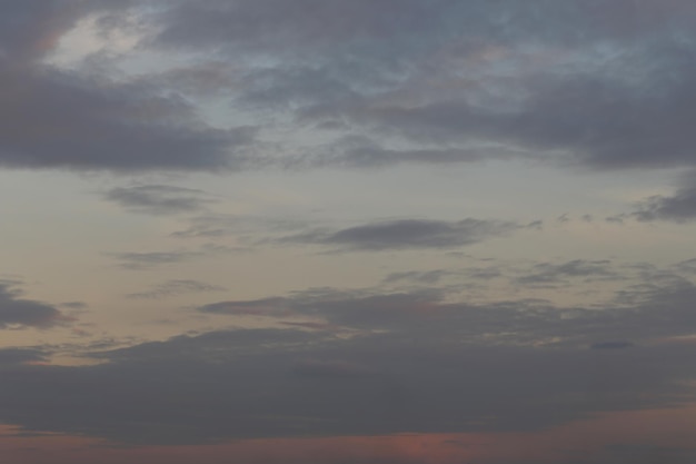 Ciel crépusculaire avec des nuages au coucher du soleil