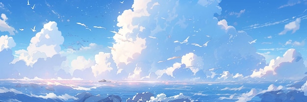Ciel Cumulus nuages prairie coton doux peluche dessin animé Style Anime