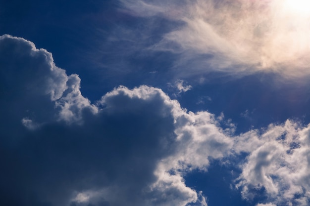 Ciel dramatique coloré avec des nuages au coucher du soleil