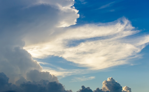 Ciel dramatique coloré avec des nuages au coucher du soleil