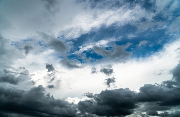 Ciel dramatique coloré avec des nuages au coucher du soleil