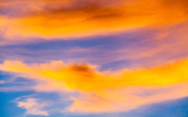 ciel dramatique coloré avec des nuages ​​au coucher du soleil