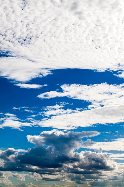 ciel dramatique coloré avec des nuages ​​au coucher du soleil