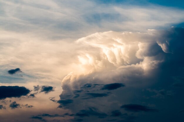 ciel dramatique coloré avec des nuages ​​au coucher du soleil