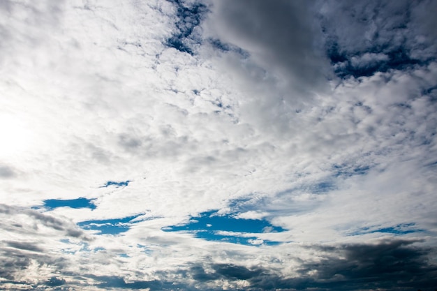 ciel dramatique coloré avec des nuages ​​au coucher du soleil