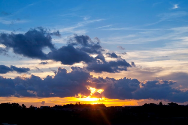 Le ciel dramatique avec des nuages