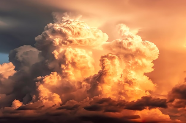 Le ciel du soir dans une lueur orange