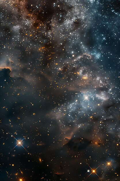 ciel étoilé amas d'étoiles jeunes archives fractales vue chaotique fumée liquide espace vide loin haut
