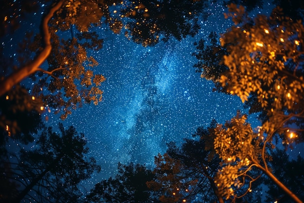 Le ciel étoilé au-dessus des arbres