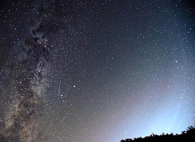 Le ciel étoilé au-dessus semble durer éternellement avec d'innombrables points de lumière