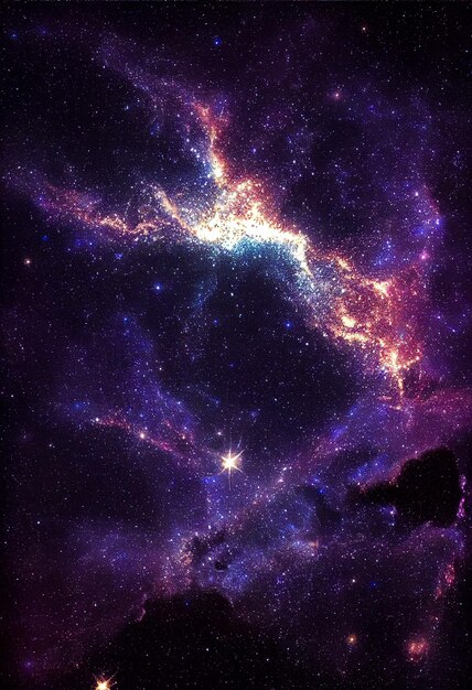 Ciel étoilé éblouissant matériel de fond de ciel étoilé cosmique Contenu IA génératif par Midjourney