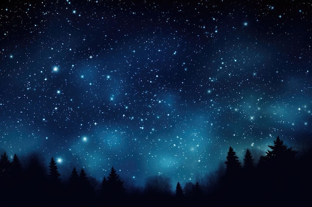 Photo ciel étoilé de nuit arrière-plan bleu foncé avec des étoiles à des fins abstraites ou naturelles