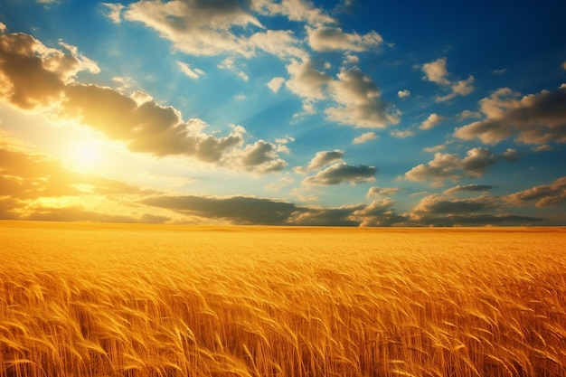 Le ciel majestueux au-dessus des champs d'or