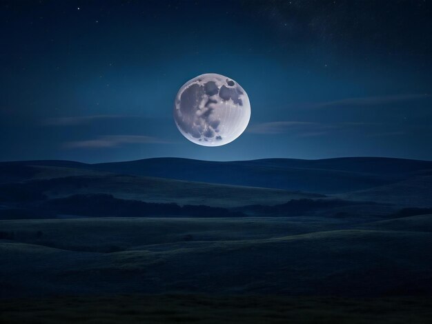 Un ciel de minuit illuminé par une pleine lune brillante