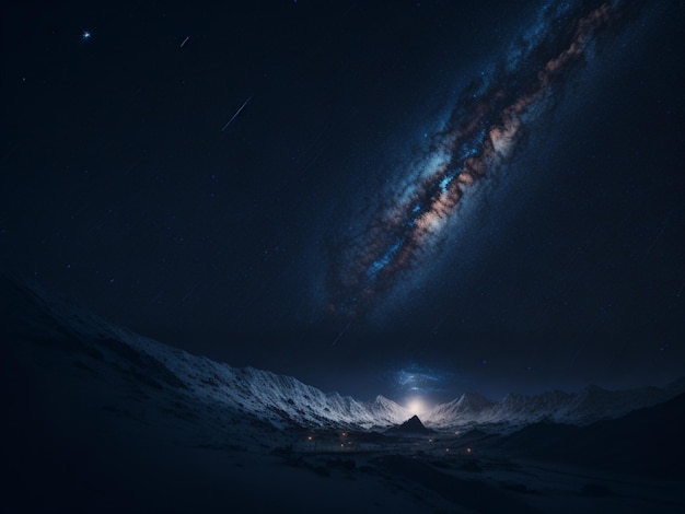 Un ciel nocturne 4K avec une pleine lune entourée d'une couverture d'étoiles