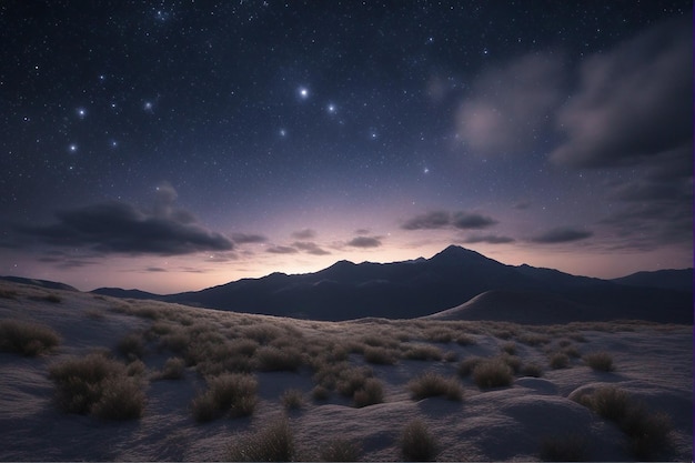 Photo ciel nocturne avec de belles étoiles brillantes