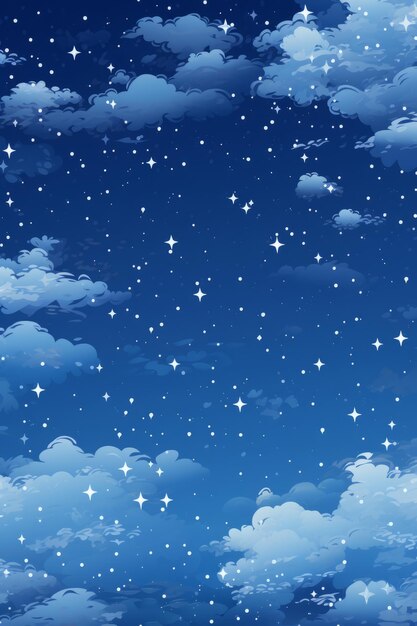 Un ciel nocturne avec des étoiles et des nuages