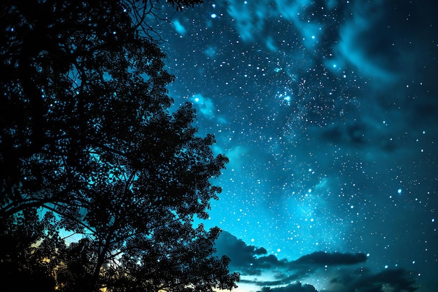 Le ciel nocturne avec les étoiles et la voie lactée