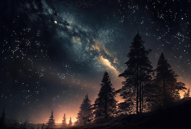 Le ciel nocturne avec des étoiles