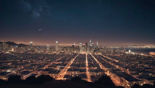 Le ciel nocturne de la ville de San Francisco