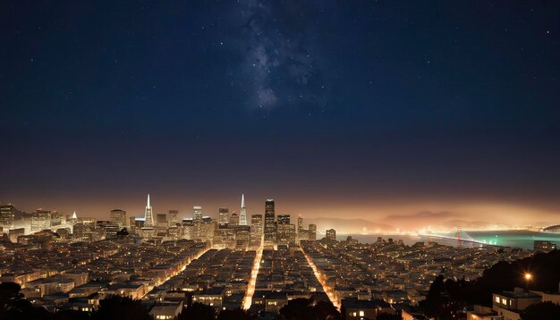 Photo le ciel nocturne de la ville de san francisco