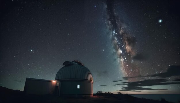 Un ciel nocturne avec la voie lactée en arrière-plan