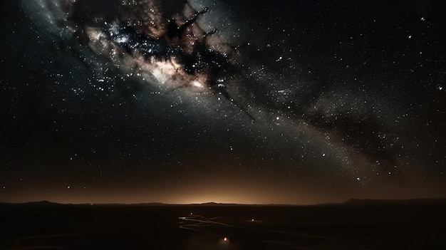 Un ciel nocturne avec la voie lactée au milieu