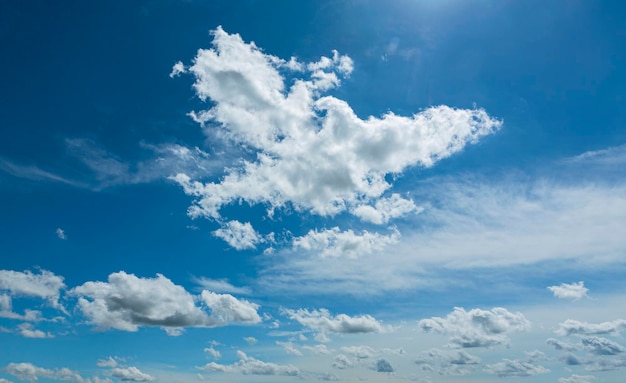 Ciel avec des nuages bleus et blancs fond de belle nature...