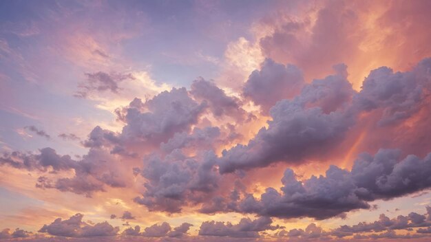 Photo un ciel avec des nuages et le coucher du soleil