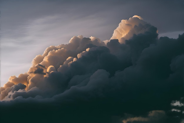 ciel avec nuages sur fond de coucher de soleil