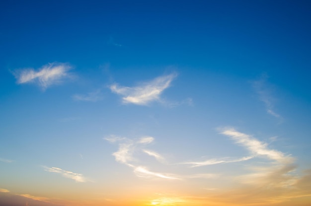 Ciel avec des nuages le soir