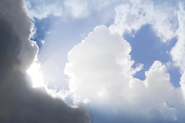 Ciel avec nuages et soleil