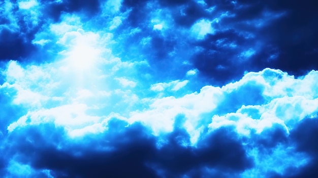 Le ciel nuageux foncé avant le fond panoramique d'orage