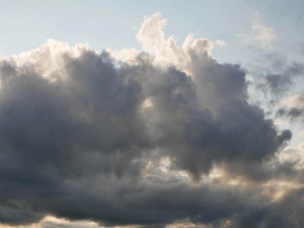 Ciel orageux avec des nuages blancs et gris en arrière-plan belle photo du ciel au coucher du soleil