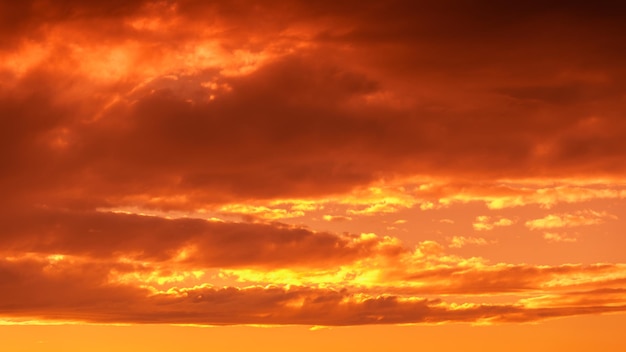 Ciel orange pendant le coucher du soleil fond d'écran vibrant vif coucher de soleil dans le ciel jaune grand mouvement de soleil jaune vif